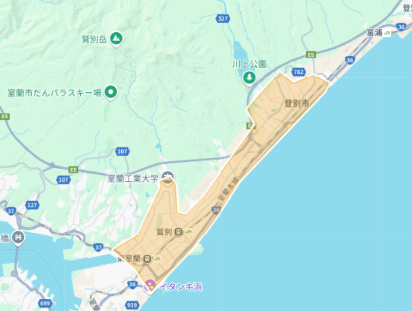Uber Eats（ウーバーイーツ）北海道室蘭市・登別市エリア