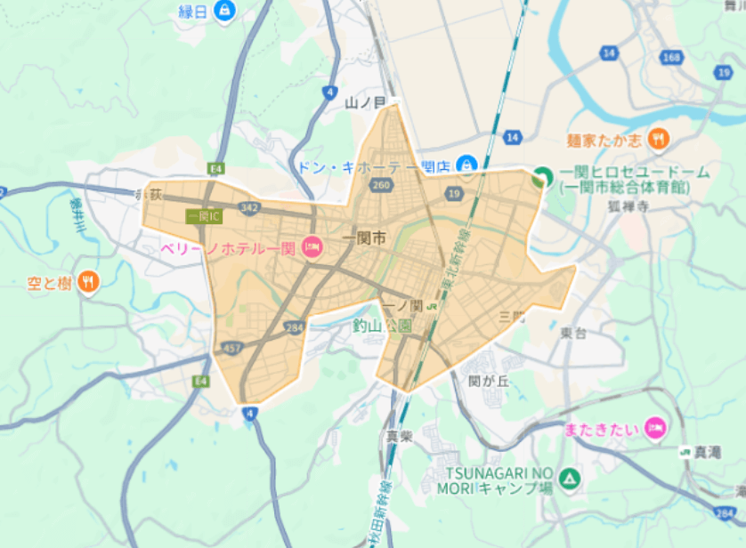 Uber Eats（ウーバーイーツ）岩手県一関市エリア
