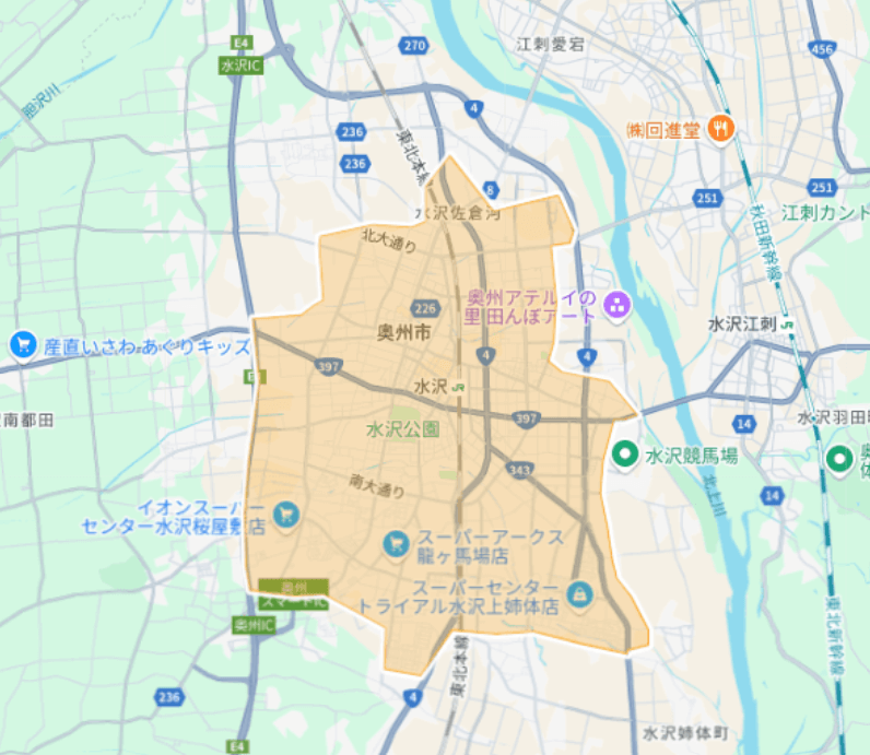 Uber Eats（ウーバーイーツ）岩手県奥州市エリア