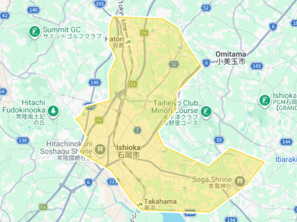 Uber Eats（ウーバーイーツ）茨城県石岡市エリア