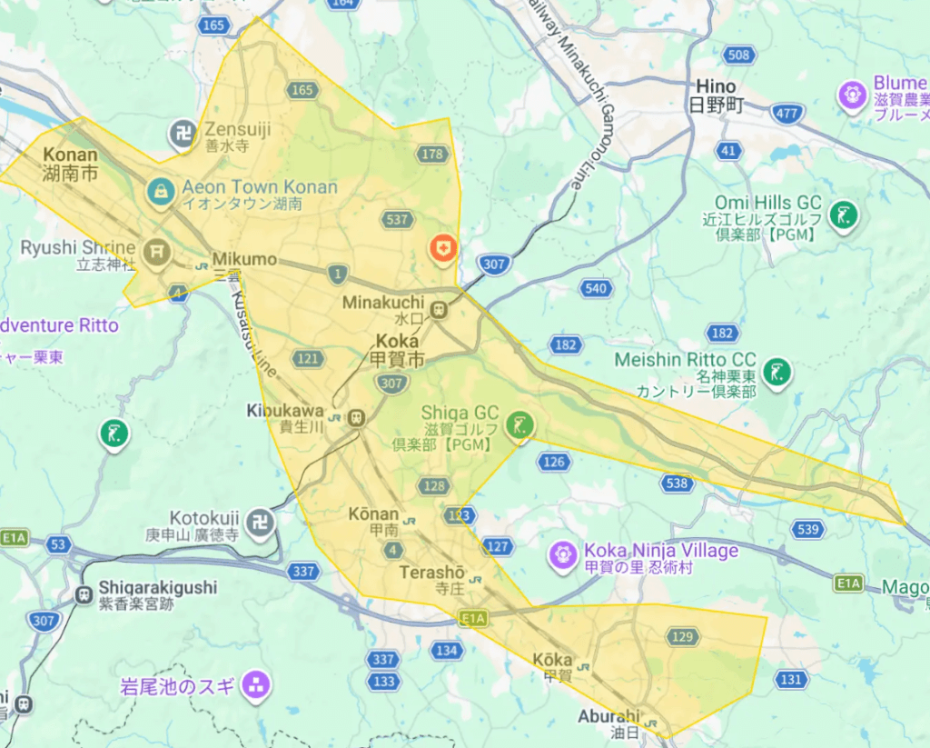 Uber Eats（ウーバーイーツ）甲賀市エリア