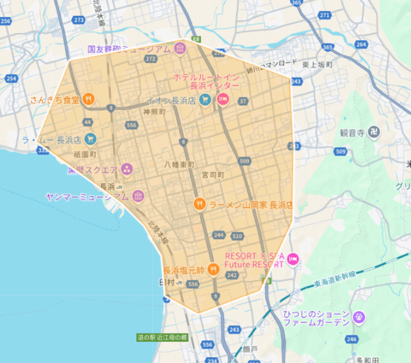 Uber Eats（ウーバーイーツ）長浜エリア