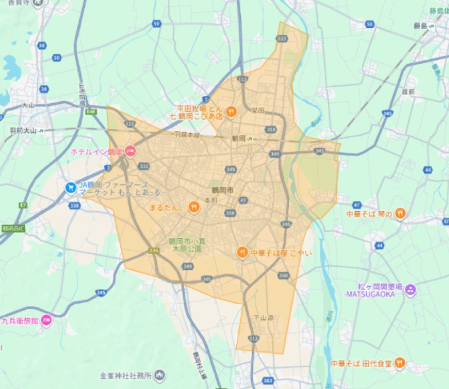 Uber Eats（ウーバーイーツ）山形県鶴岡市エリア