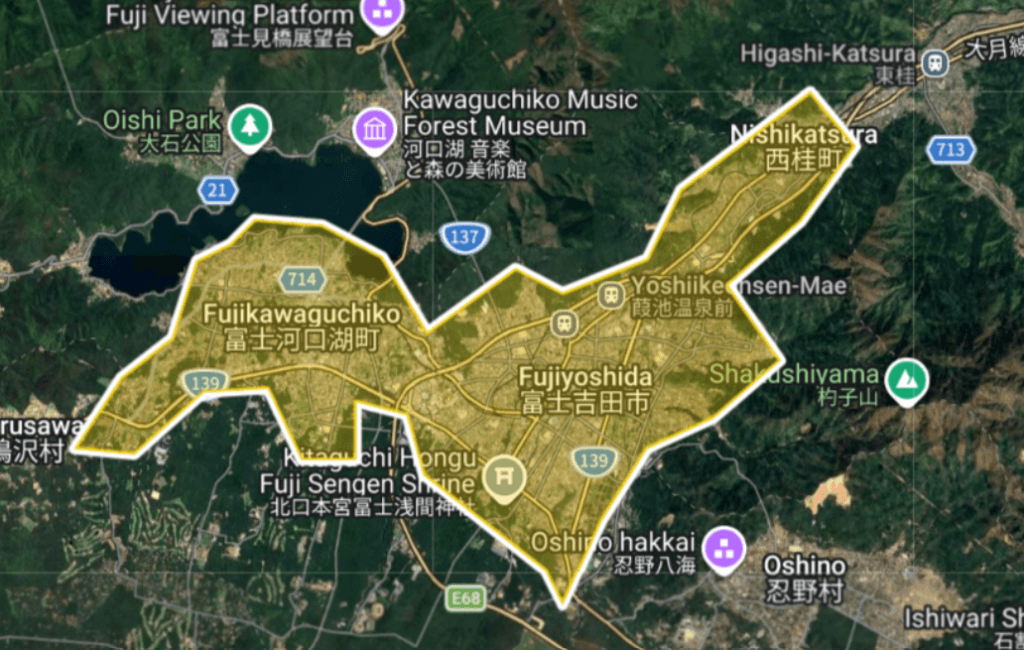 Uber Eats（ウーバーイーツ）山梨県富士吉田市エリア
