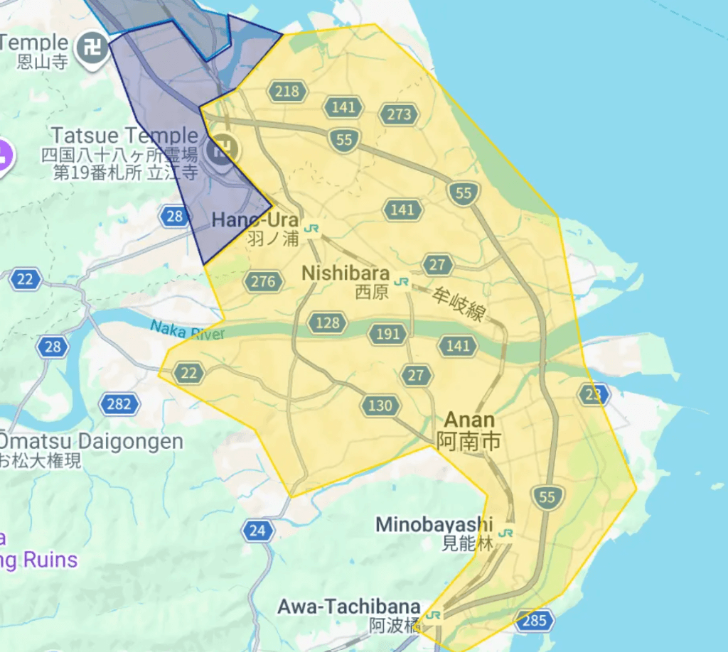 Uber Eats（ウーバーイーツ）徳島県阿南市エリア