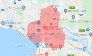 Uber Eats（ウーバーイーツ）島根県松江市の配達エリア（配達範囲 