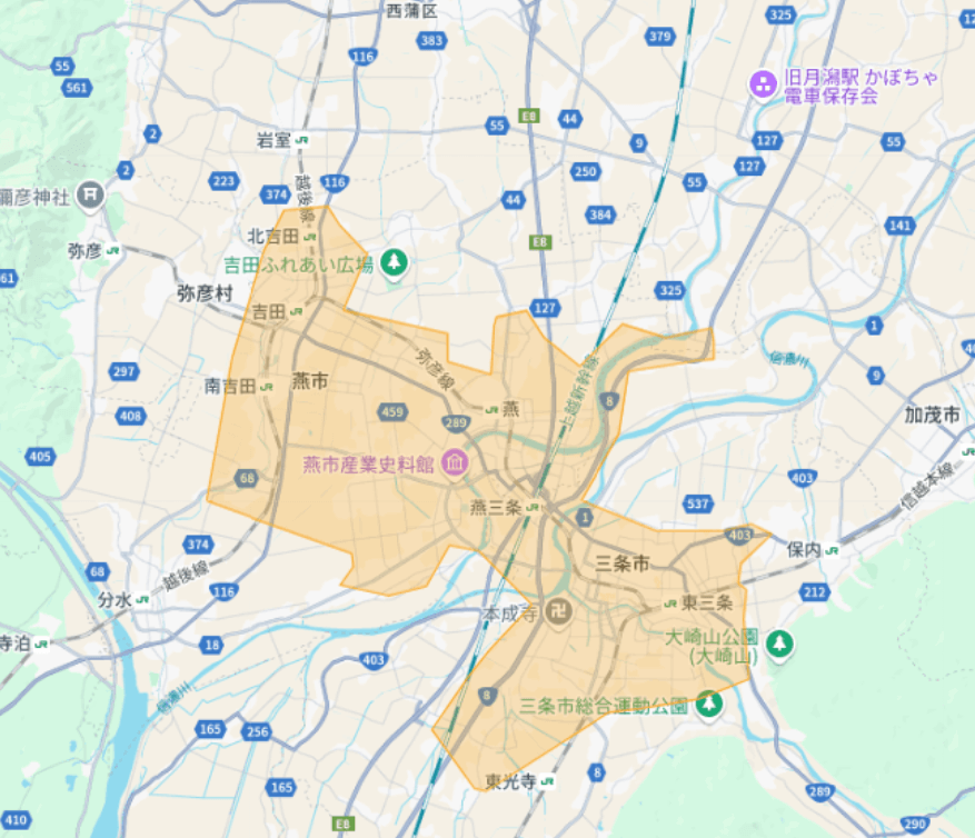 Uber Eats（ウーバーイーツ）新潟県三条市・燕市エリア