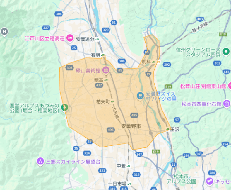 Uber Eats（ウーバーイーツ）安曇野市エリア