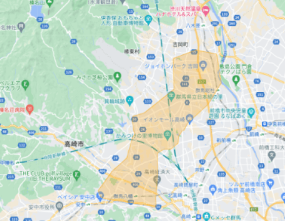 Uber Eats（ウーバーイーツ）群馬県高崎市エリア拡大