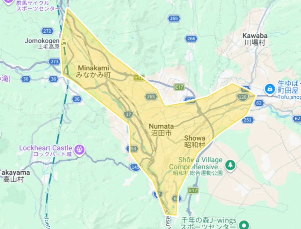 Uber Eats（ウーバーイーツ）群馬県沼田市エリア