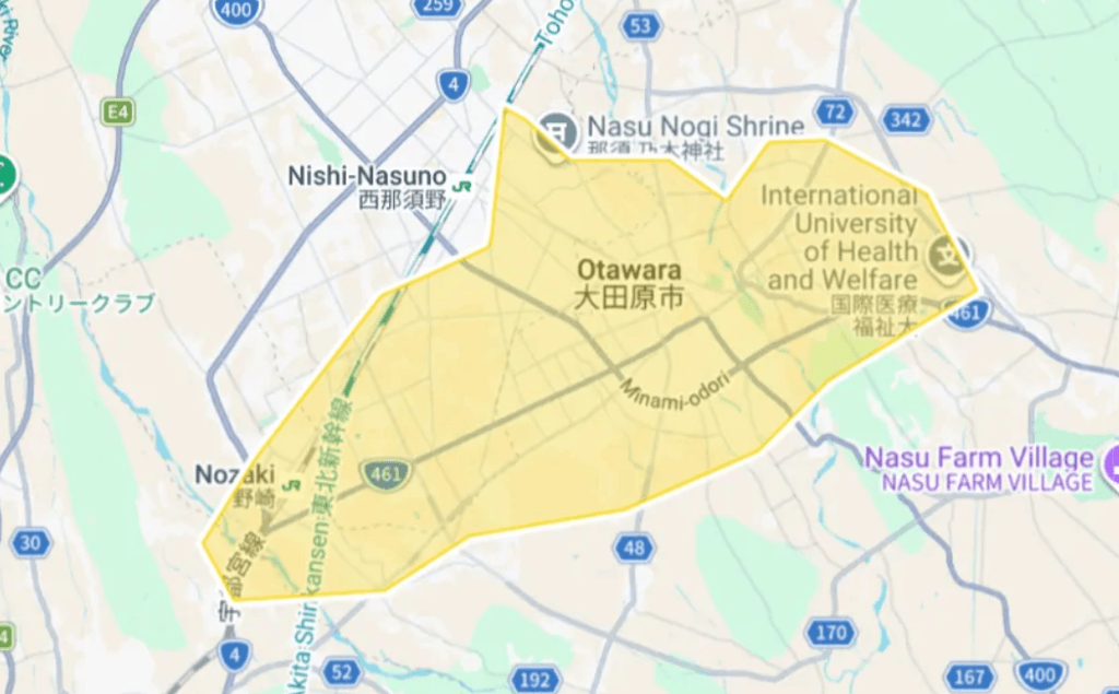Uber Eats（ウーバーイーツ）大田原市エリア