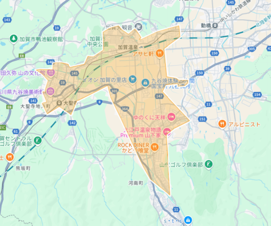 Uber Eats（ウーバーイーツ）石川県加賀市エリア