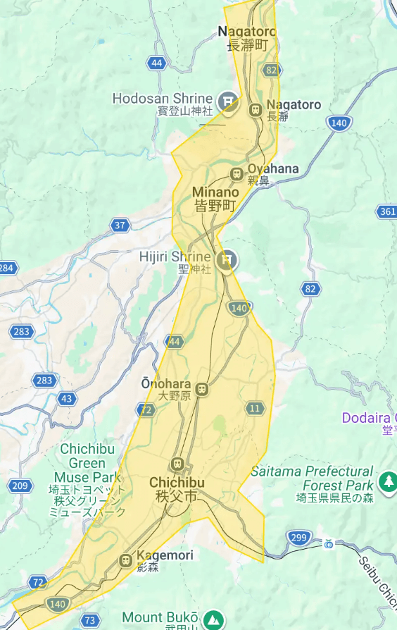 Uber Eats（ウーバーイーツ）秩父市エリア