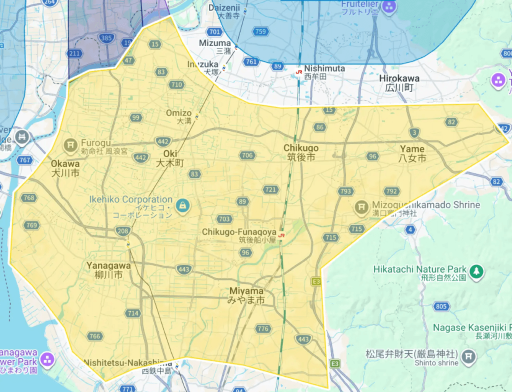 Uber Eats（ウーバーイーツ）柳川市エリア