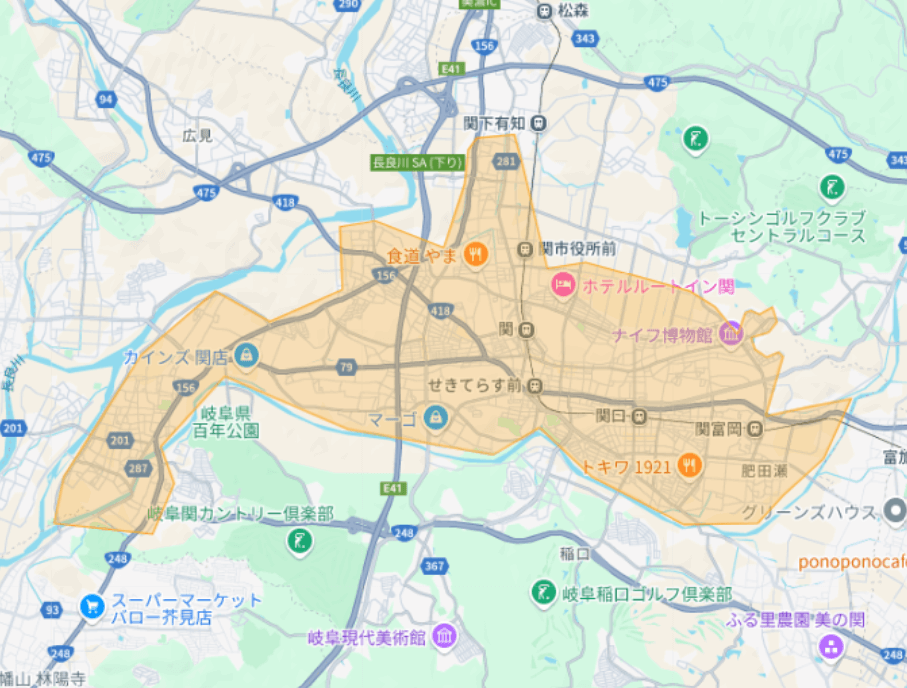 Uber Eats（ウーバーイーツ）岐阜県関市エリア