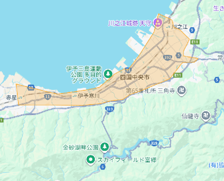 Uber Eats（ウーバーイーツ）愛媛県四国中央市エリア