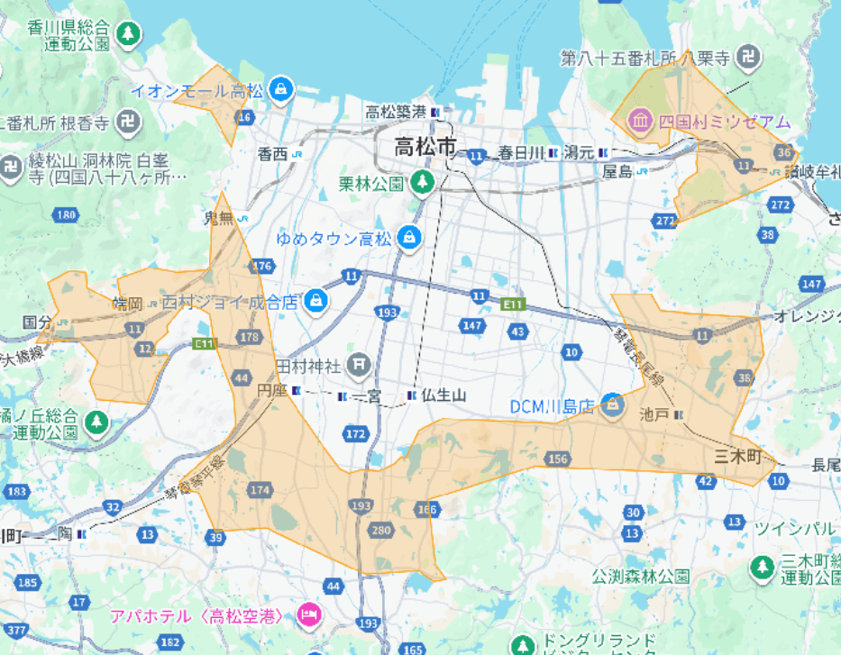 Uber Eats（ウーバーイーツ）高松市エリア拡大