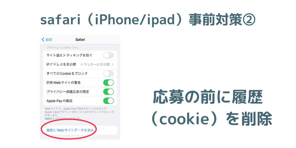 ポイントサイト発生漏れ対策iPhoneのcookie削除